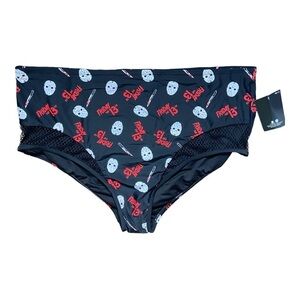 Warner Bros. Friday The 13th Women’s Mesh High Waisted Swim Bottoms Size 4XL NWT
